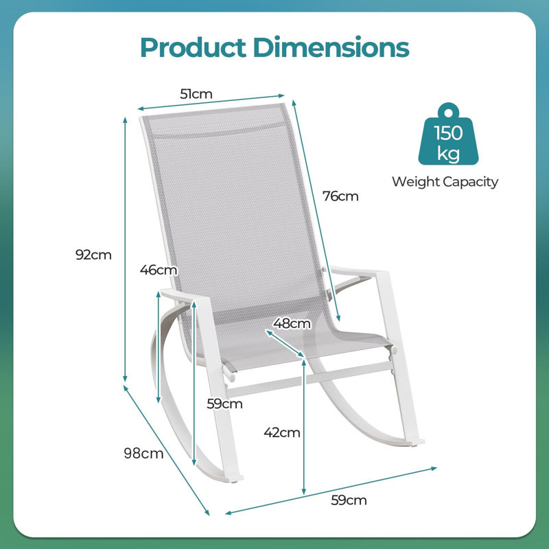 Outdoor Chair, Grey/White