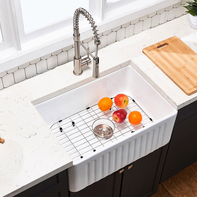 Kitchen Sink 33"X20" - Heatproof, Stainproof, Scratchproof, Rustproof, Deep Bowl, Easy To Cleanse, With Grid And Strainer 33" X 20" Heat , Stain Scratch Rust Basin Style, Sanitize Quickly
