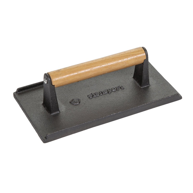 Stansport Pre-Seasoned Cast Iron Grill Press with Wooden Handle