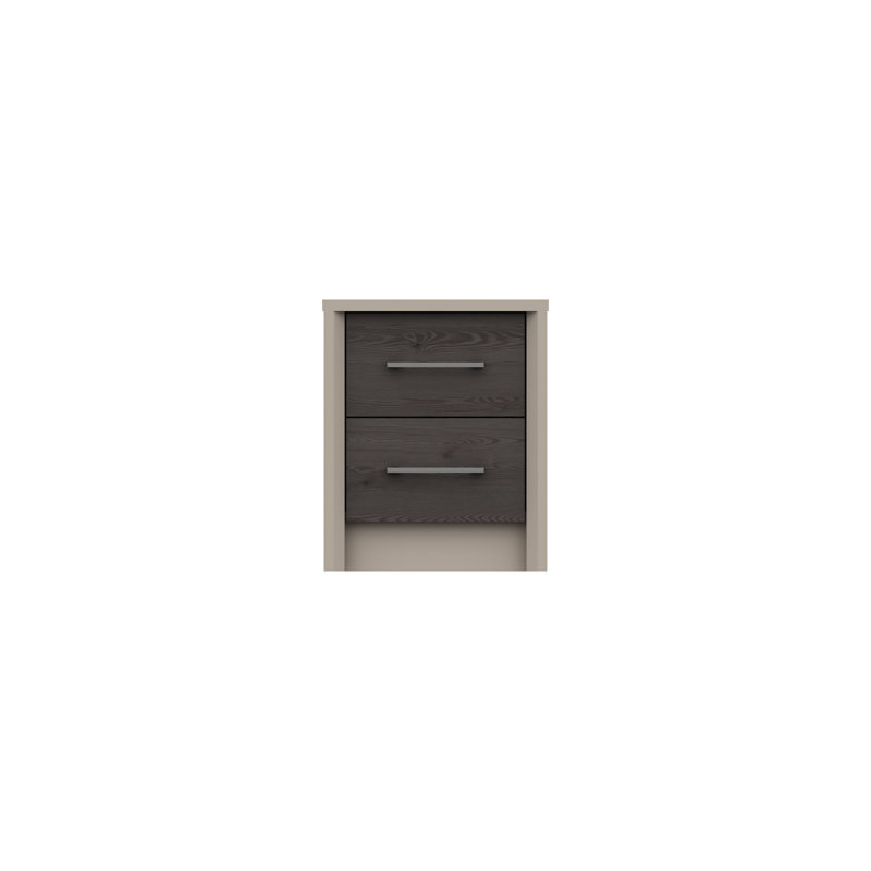 Wyman 43.3cm W Manufactured Wood Bedside Table, Anthracite Larch