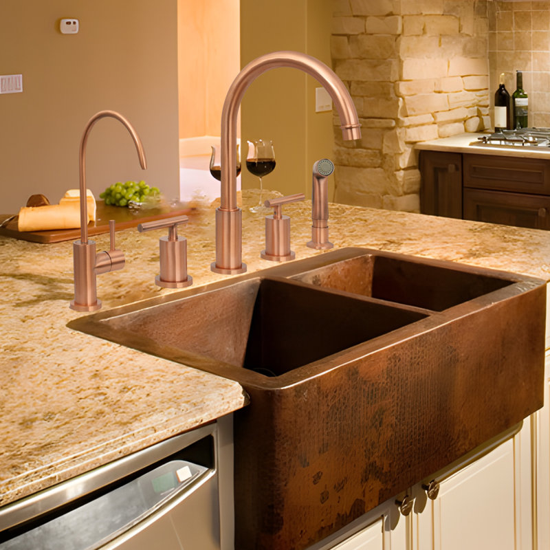 Copper Kitchen Water Filter Faucet Fits Most Reverse Osmosis Units, Copper