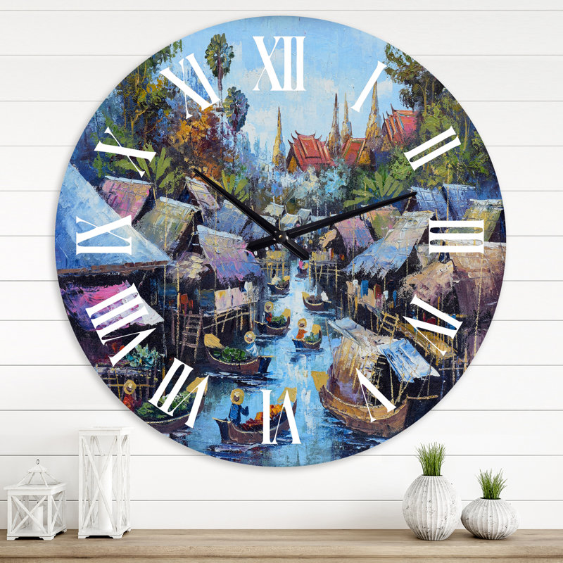 Vintage Waterside Life I - Horloge murale traditionnelle, Grand