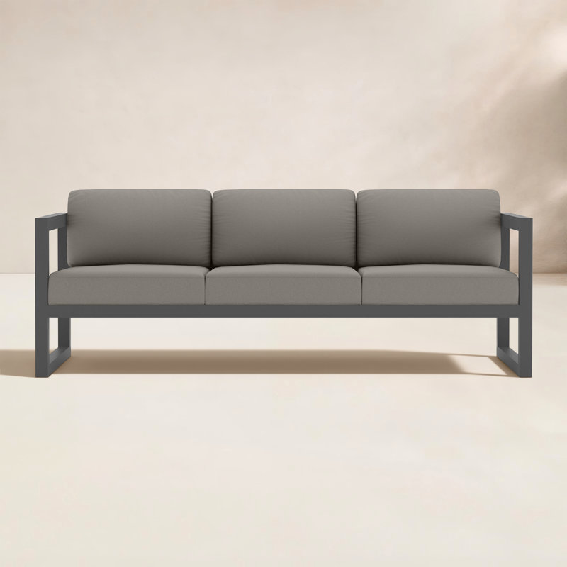 Avion Patio Sofa with Sunbrella Cushions, Canvas Charcoal Sunbrella® Canvas, Slate