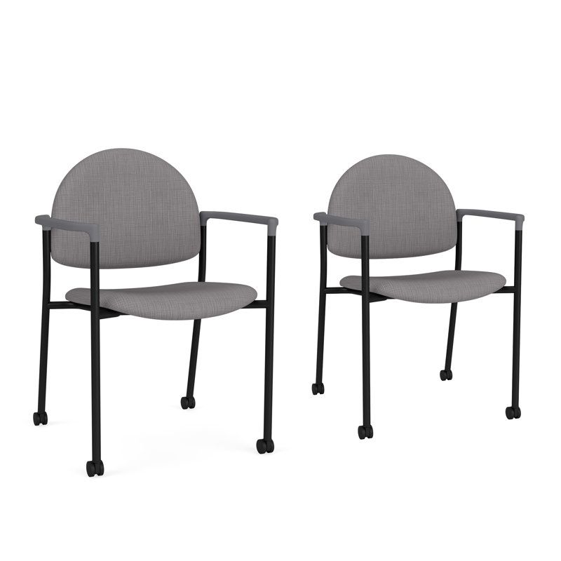 Chaise d'invité à chat avec roulettes, Noir, Plot Line acier