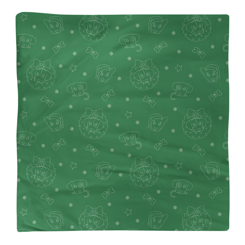 No Pattern Square Napkin, 22" x 22", Green/White, Cotton