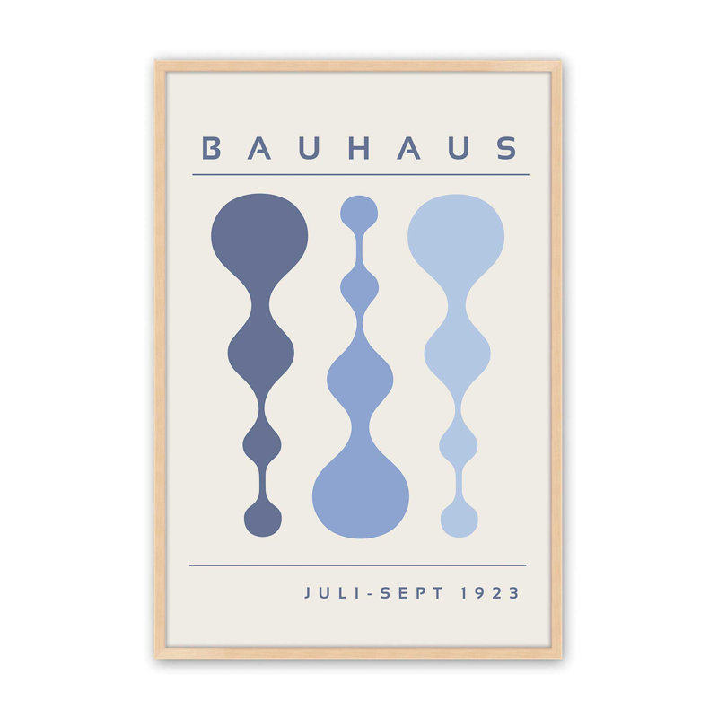 «Blue Retro Bauhaus», affiche I, Érable brut, H 21 po x l 17 po