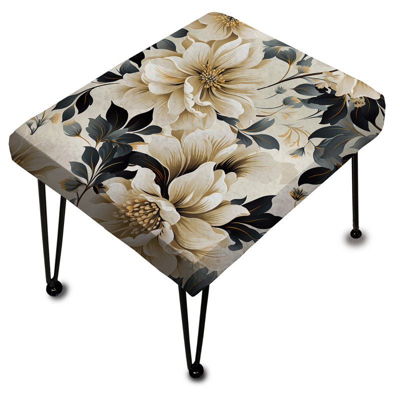 Repose-pieds Timeless Beige Peony Sophistication III - Floral