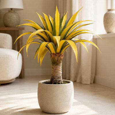 23in Artificial Agave Plant, Agave Plant Artificial, UV Protected Fake Agave Plant, Faux Agave Plant Outdoor for Home Outdoor Decor
