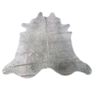 Dark Silver Metallic Cowhide Rug
