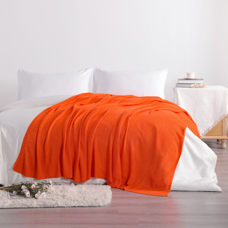 Couverture rayonnante en rayonne de bambou, couverture d'été fraîche et respirante, Jeté, Orange