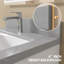 Évier intégré de meuble-lavabo simple en pierre reconstituée l 24 po x P 22 po avec dosseret gris 4 po