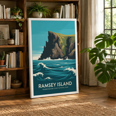 Postcard from Ramsey Island Vintage - Wrapped Canvas