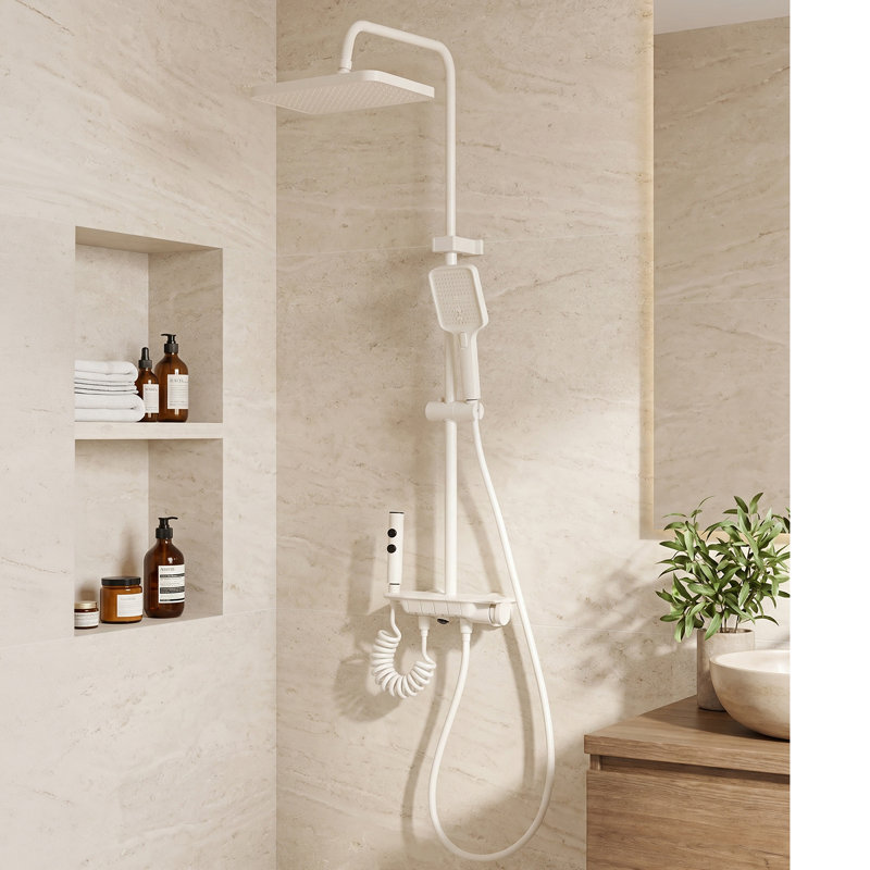 Wall-Mount Bathroom Piano-Key Panel Shower System Set