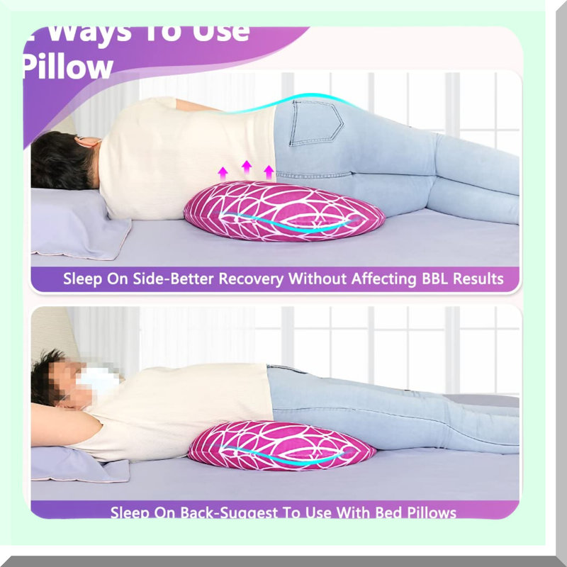 BootyLift Rest & Recover Pillow - BBL Chair Cushion for Sleeping & Sitting, Post Surgery Supplies with Donut Seat Cushion. Perfect for Brazilian Butt Lift recovery!