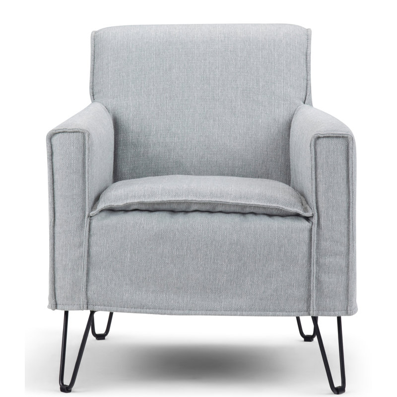 Warren Upholstered Armchair, Light Blue