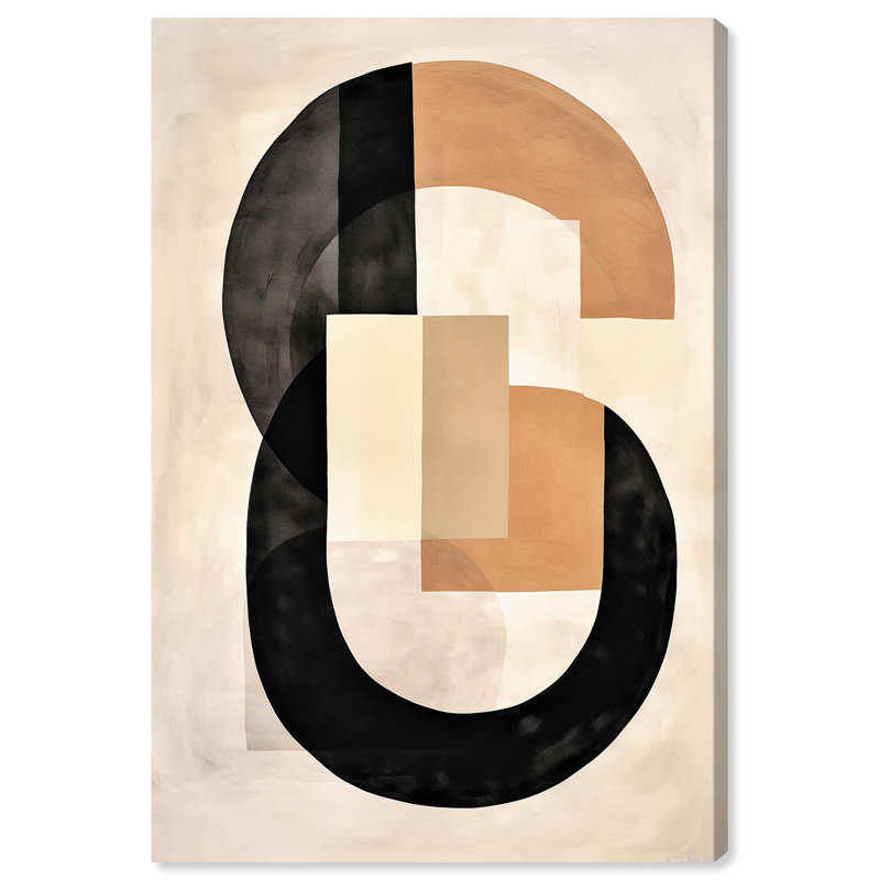 Modern Neutral Abstract Canvas Wall Art, 15" x 10"
