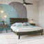 Caden Solid Wood Platform Bed with Adjustable Headboard, Mid-Century Modern-1991240165-1991240175