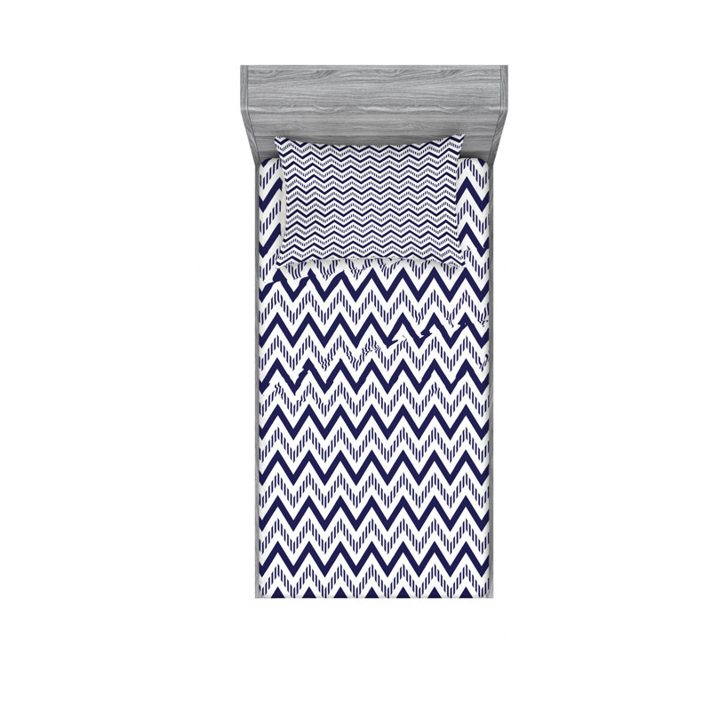 Microfiber Chevron Sheet Set, Twin Sheet Set with 1 Pillowcase