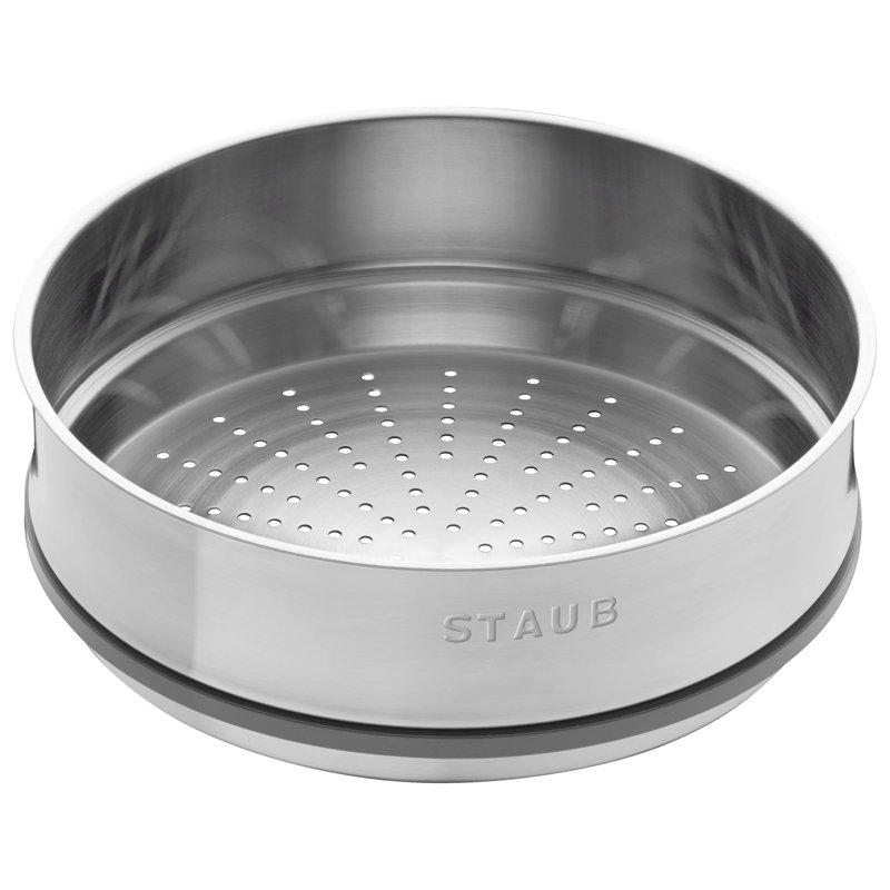 Cocotte ronde en fonte La Cocotte 5,25 L avec cuiseur à vapeur, noir