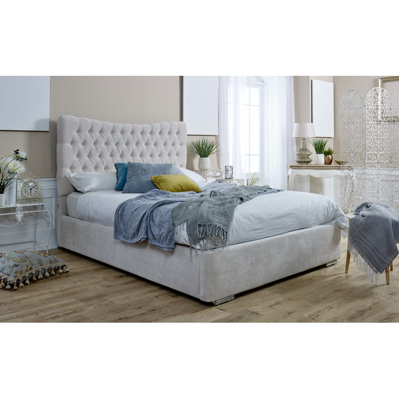 Tawanna Upholstered Ottoman Storage Bed, Beige, Single (3')