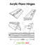 10x Clear Acrylic Piano Hinges 25 mm x 32 mm, Continuous Plastic Hinges