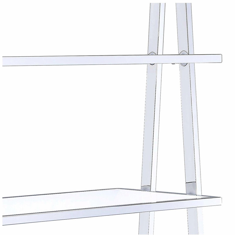 Bibliothèque blanche et chrome avec 6 tablettes
