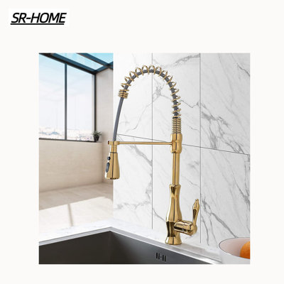 Kitchen Faucet With Pull Down Sprayer, High Arc Single Handle Swiveling Kitchen Sink Faucet Lead-Free Solid Brass Kitchen Faucet -  SR-HOME, SR-HOME0a81e83