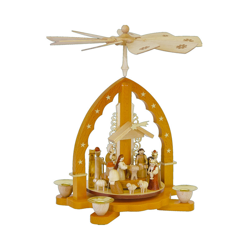Pyramide brune richard glaesser crèche scene