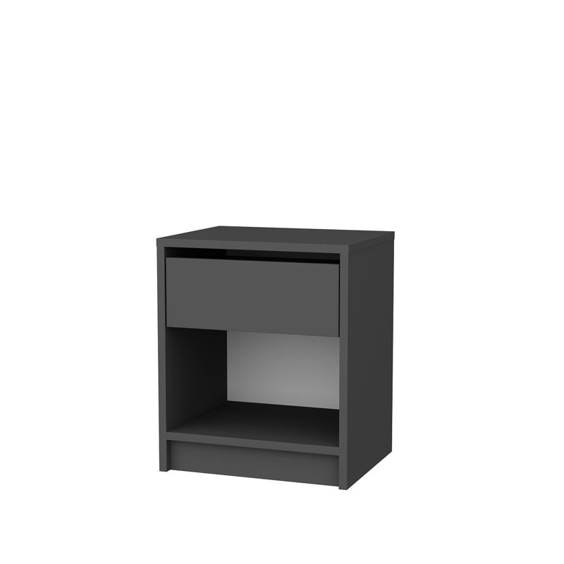 Sheridan Bedside Table Nightstand, Anthracite