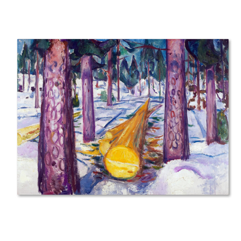 « the yellow log » par print sur toile tendue Edvard Munch, H 18 po x l 24 po