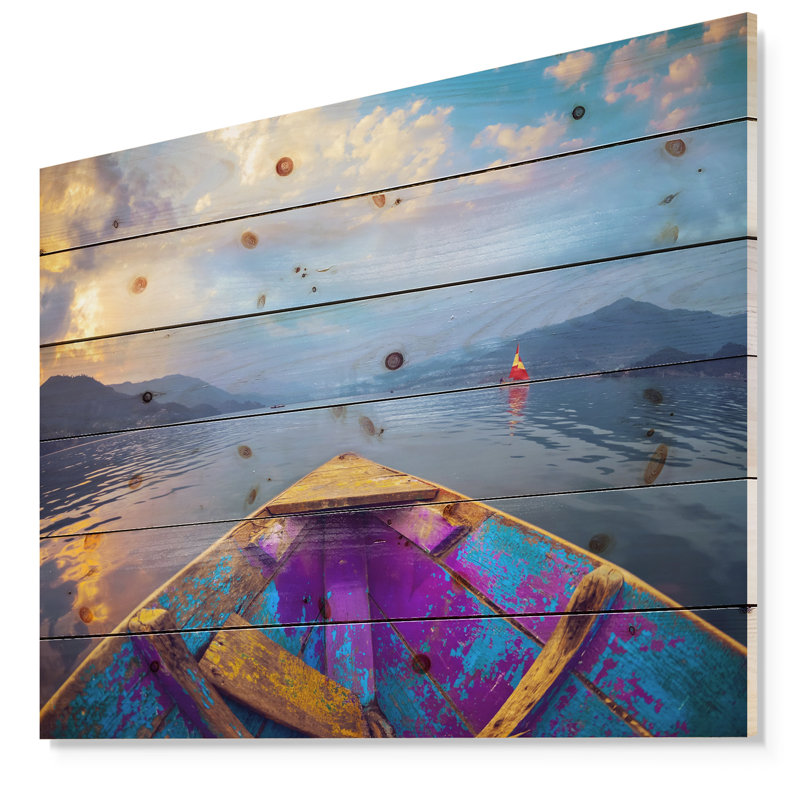 « bateau », reproduction de photo sur bois, H 30 po x l 40 po x P 1,5 po, Bois