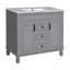 Meuble-lavabo 36 po avec lavabo supérieur, armoire de rangement moderne, 2 portes à fermeture douce + 2 tiroirs, lavabo simple