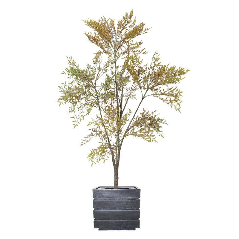 Bambou artificiel 76 po en pot, Gris