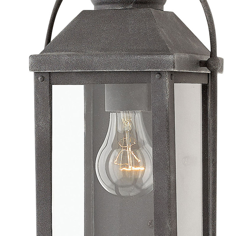 Anchorage Outdoor Wall Lantern, Aged Zinc, No