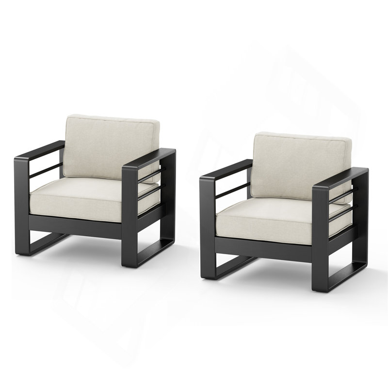 Fauteuil club d'extérieur en aluminium Maya Bay, ensemble de 2, 2