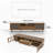 Devis 78.7" Modern TV Stand with Textured Cabinet Doors, Media Console with Adjustable/Removable Shelving, Walnut Finish