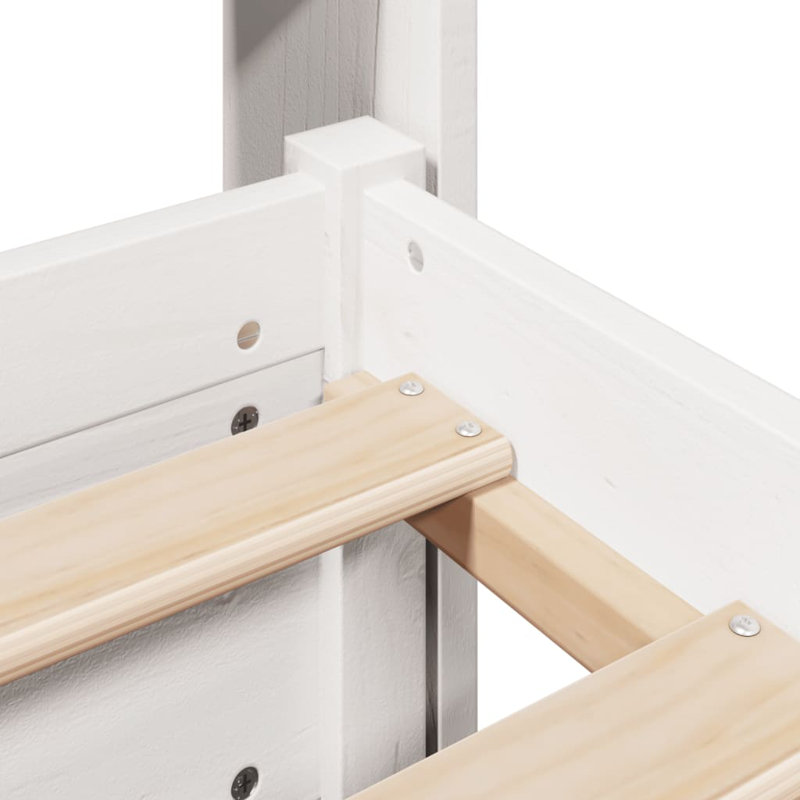 Bed Frame With Headboard Without Mattress, 150 x 218cm, White