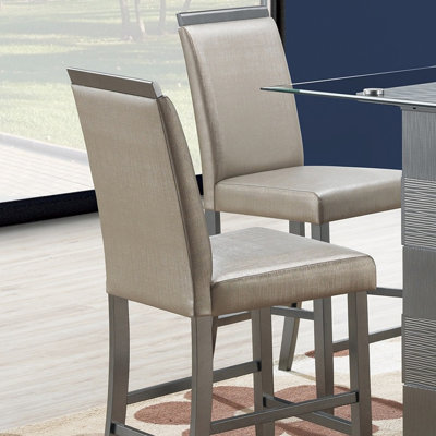 Chaise d'appoint rembourrée en tissu gris Eric