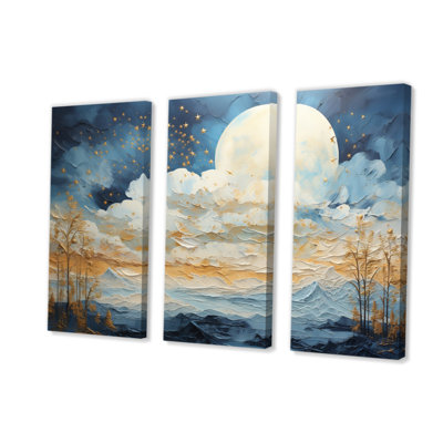 " Clouds Celestial Wisp Patchwork " 3 - Pieces