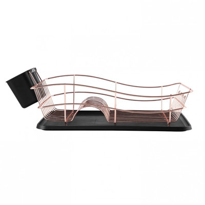 Tower Dish Rack with Chrome Tray, Chrome Plated Stainless Steel Design