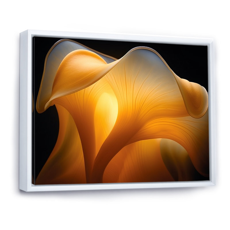 Fleur jaune, photo de soleil sur toile, H 34 po x l 44 po x P 1,5 po, Cadre flottant blanc