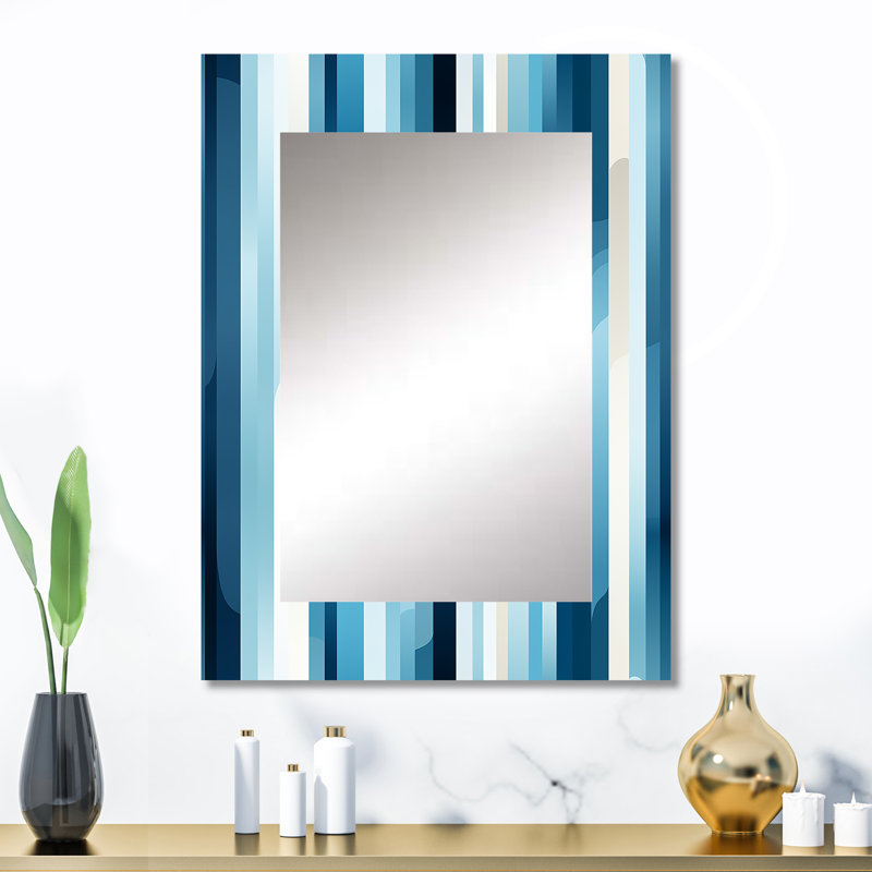 Motif rayé Ahian Blue Horizon Lines, 32 po x 24 po