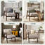 Fauteuil Marvela - Chaise en bois d'hévéa massif avec coussins beige crème