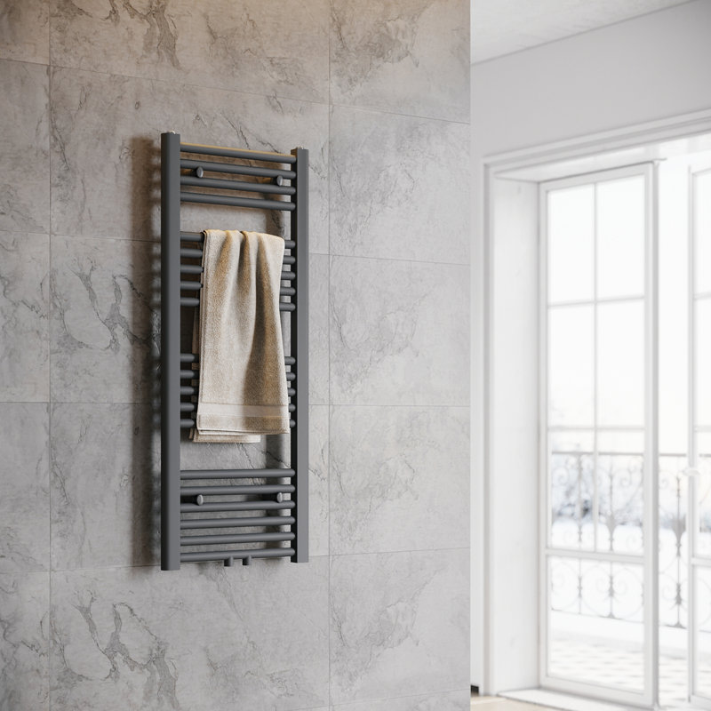 Ruthe Straight Towel Rail Heated Towel Rails, 100cm H x 40cm W x 7.5cm D, Antracite