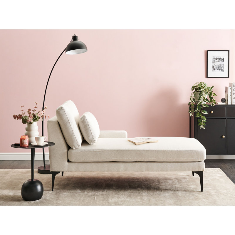 Deaveon Upholstered Chaise Lounge, Light Beige, Left Hand Facing