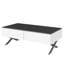 Table basse rectangulaire rectangulaire à miroir ultrabrillant avec rangement, 2 tiroirs, base en métal pour le salon, 47,3 po