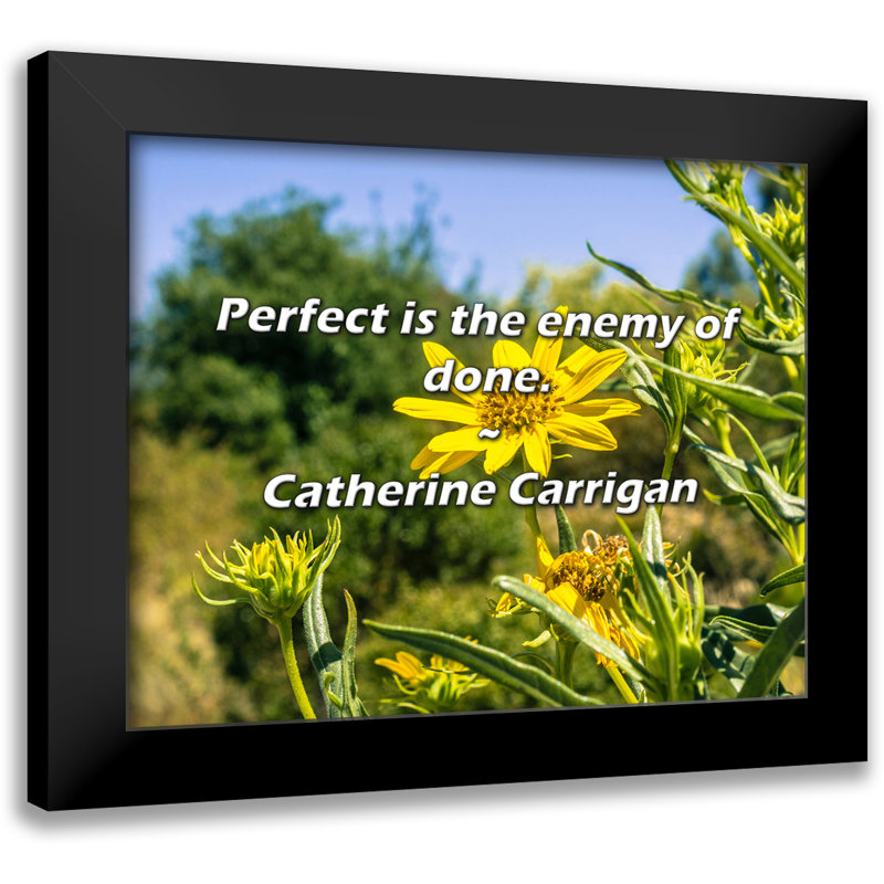 Catherine Carrigan Citation: «Perfect is the ennemi of terminé».