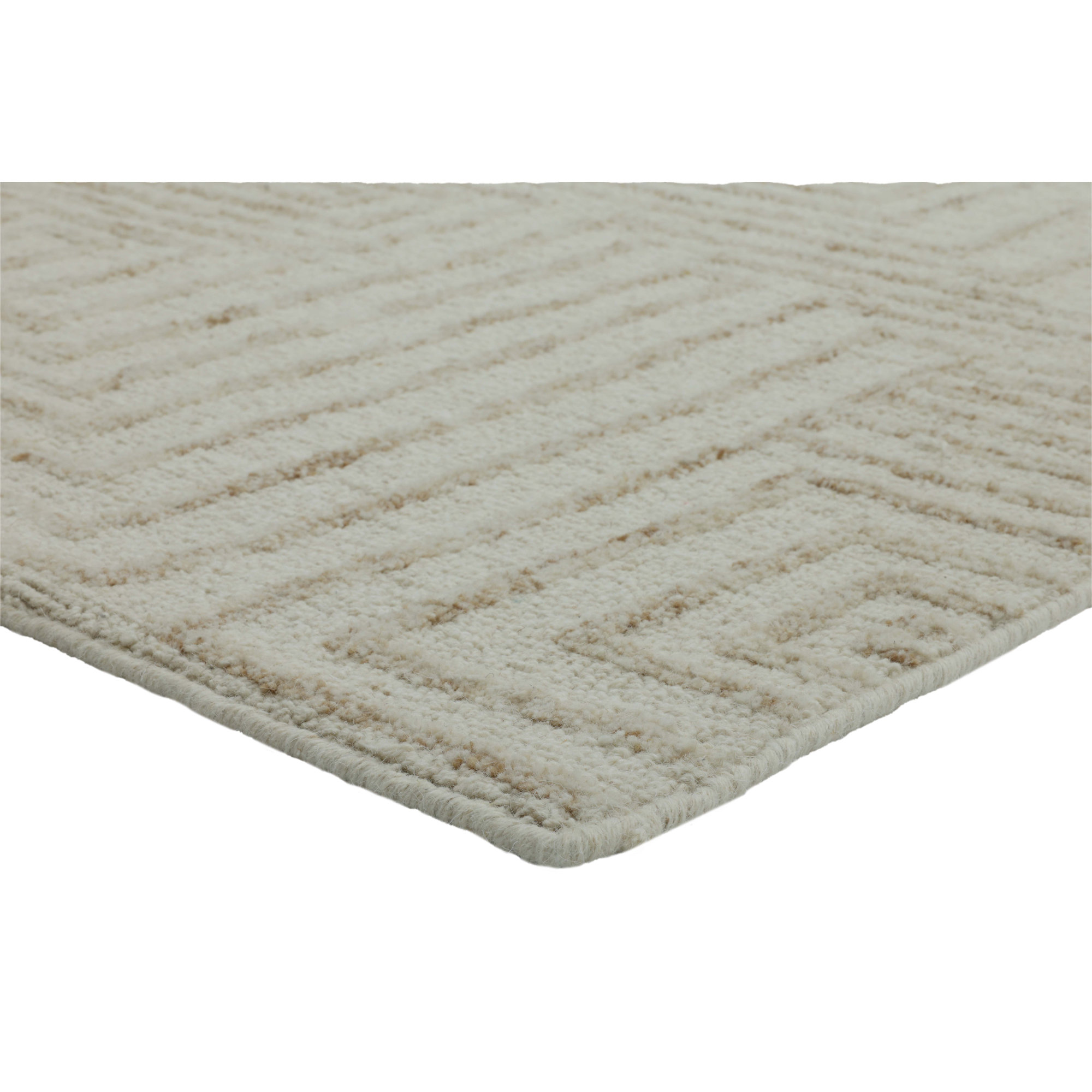 Kalise Hand-Tufted Wool Geometric Area Rug, Rectangle 8'9" x 11'9", Beige