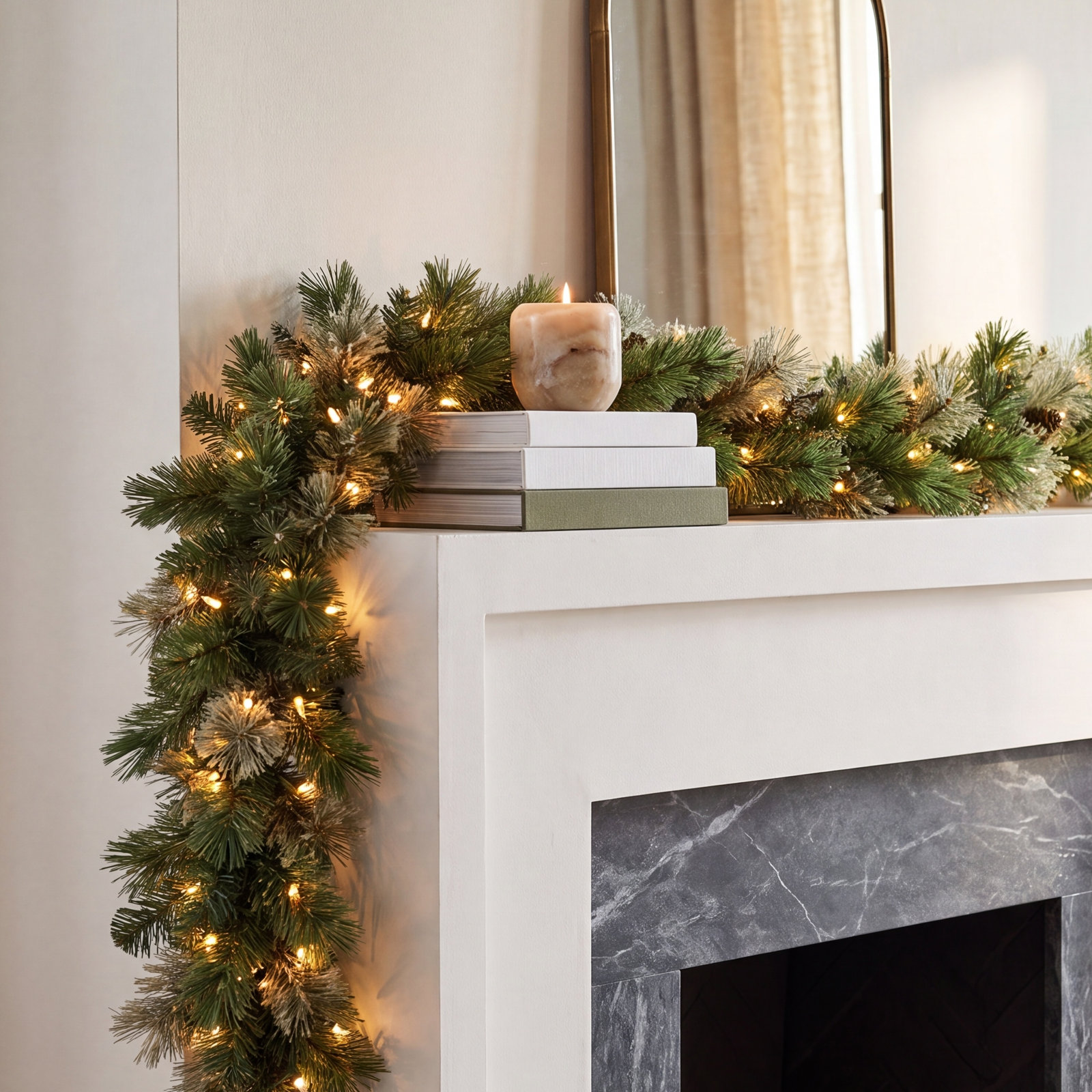 108" Pre-Lit Pine Christmas Garland