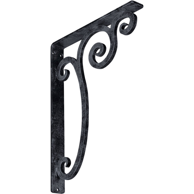 Support en fer forgé Avery, Étain antique, H 15 po x l 1,5 po x p 12 po